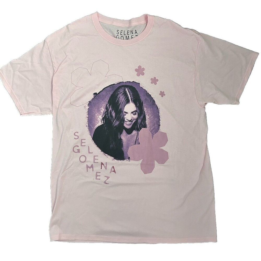 Selena Gomez - Women's Short Sleeve Floral T-Shirt - Pink - Medium